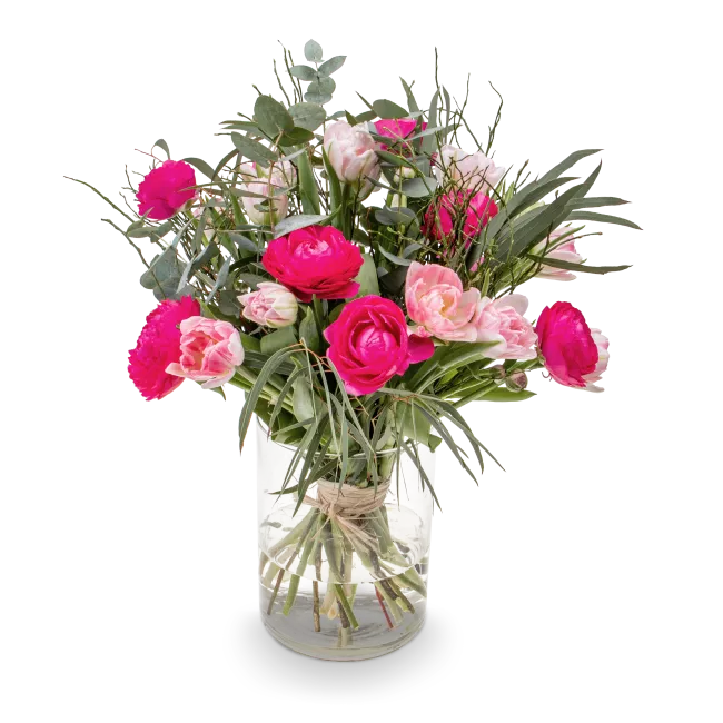 bouquet with tulips and ranunculus